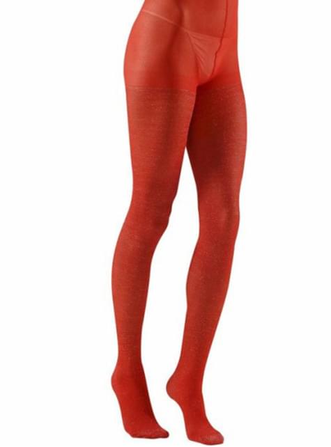 Pantys con purpurina rojos - Widmann | Funidelia