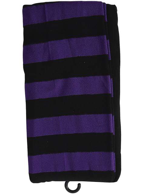 Pantys de bruja de rayas negras y moradas para mujer - Guirca | Funidelia