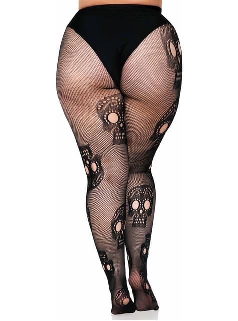 Pantys de esqueleto Catrina talla grande - Leg Avenue | Funidelia