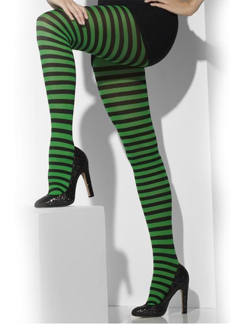 Pantys de rayas verde oscuro y negras - Smiffys | Funidelia