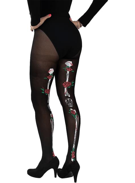 Pantys esqueleto catrina para mujer - Funiglobal | Funidelia