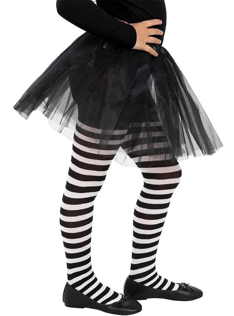 Pantys negros y blancos para niña - Funiglobal | Funidelia