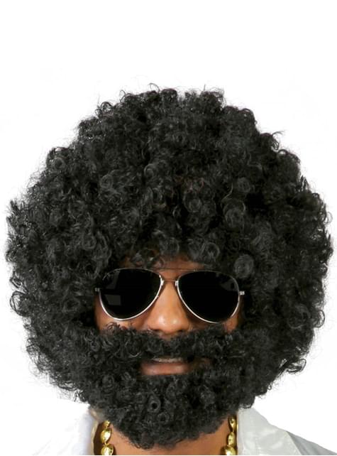 Peluca afro con barba - Guirca | Funidelia