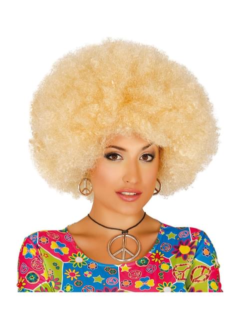 Peluca afro rubia para mujer - Guirca | Funidelia
