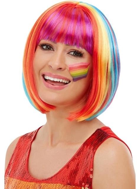 Peluca arcoíris lisa para mujer - Smiffys | Funidelia