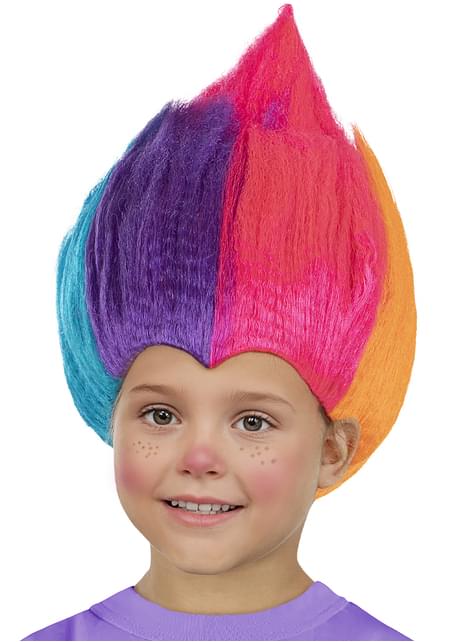 Peluca arcoíris Trolls para niños - Funiglobal | Funidelia