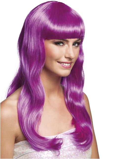 Peluca Chique morada para mujer - Boland | Funidelia