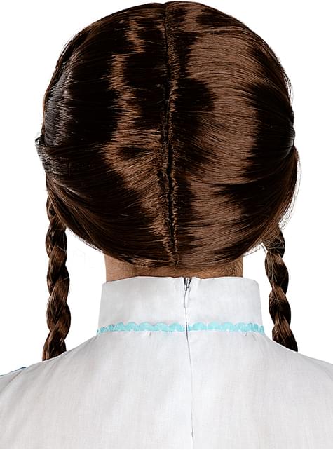 Peluca con trenzas castaña para mujer - Funiglobal | Funidelia