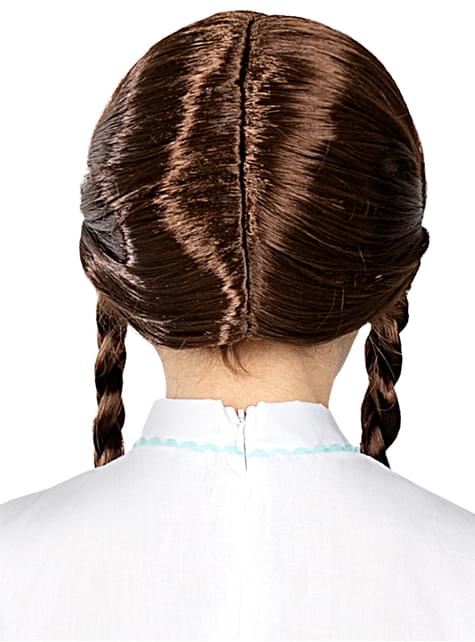 Peluca con trenzas castaña para niña - Funiglobal | Funidelia