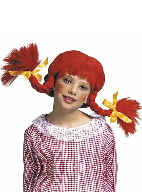 Peluca con trenzas pelirrojas para niña - Widmann | Funidelia