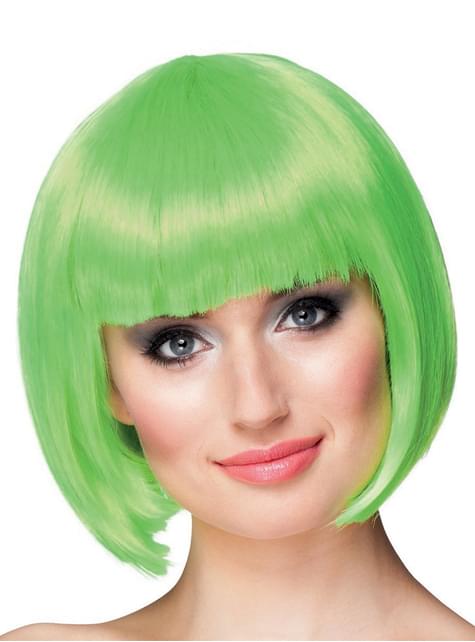 Peluca verde neón corta para mujer - Boland | Funidelia