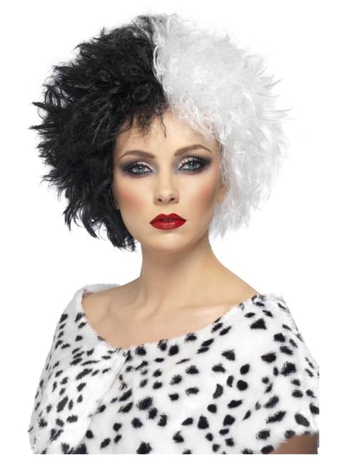 Peluca Cruela blanca y negra - Smiffys | Funidelia