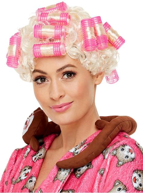 Peluca de abuela con rulos para mujer - Smiffys | Funidelia