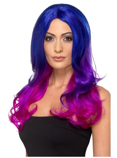 Peluca de sirena morada y fucsia - Smiffys | Funidelia