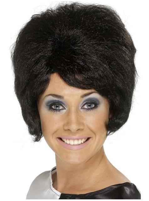 Peluca de colmena de los 60 negra - Smiffys | Funidelia
