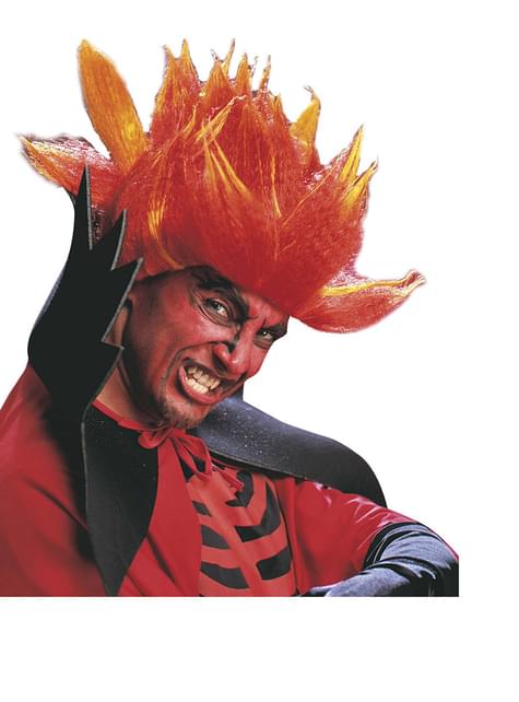 Peluca de diablo fuego infernal para adulto - Widmann | Funidelia