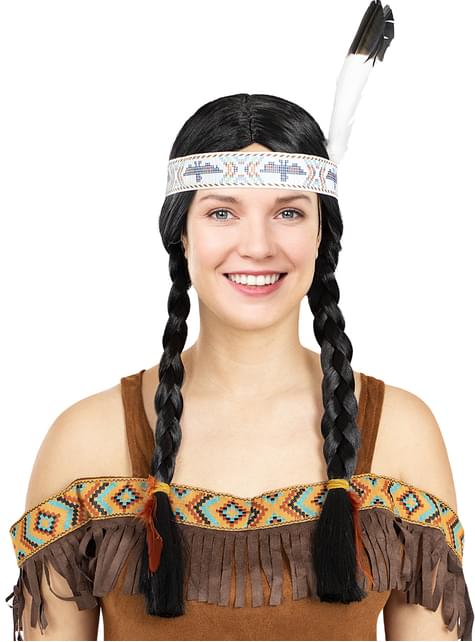 Peluca de India con trenzas - Funiglobal | Funidelia
