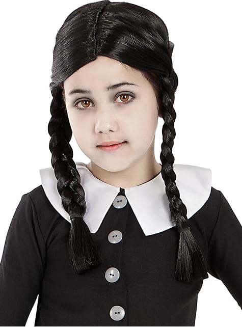 Peluca de Miércoles Addams para niña - La Familia Addams - Funiglobal | Funidelia