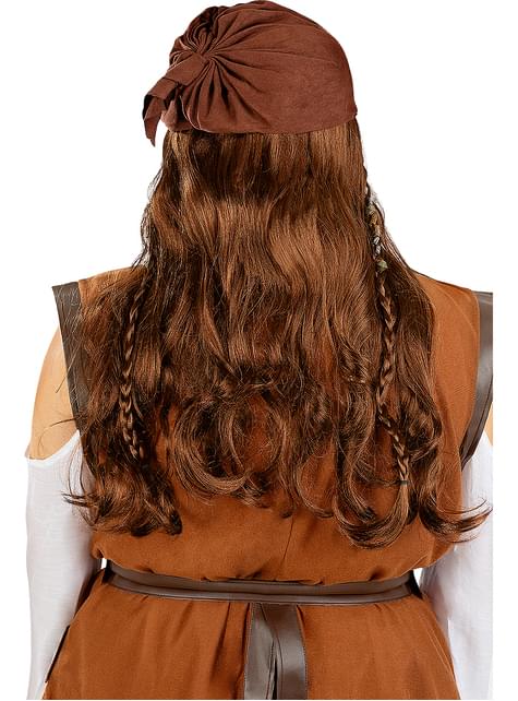 Peluca de pirata marrón para mujer - Funiglobal | Funidelia