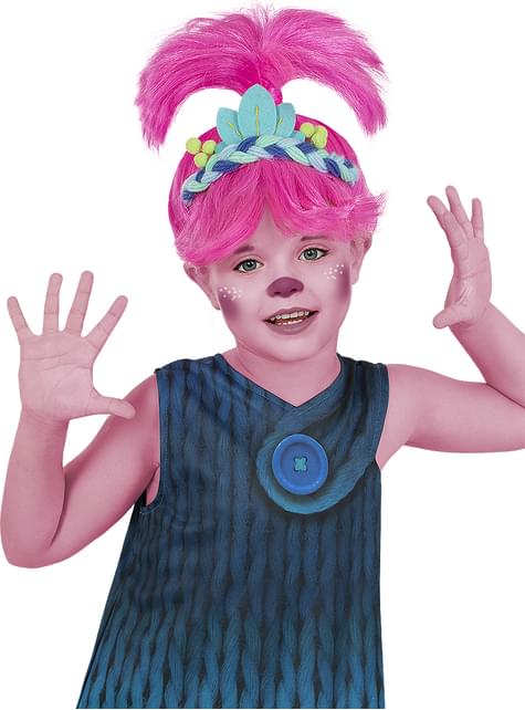 Peluca de Poppy para niña - Trolls 3 - Funiglobal | Funidelia