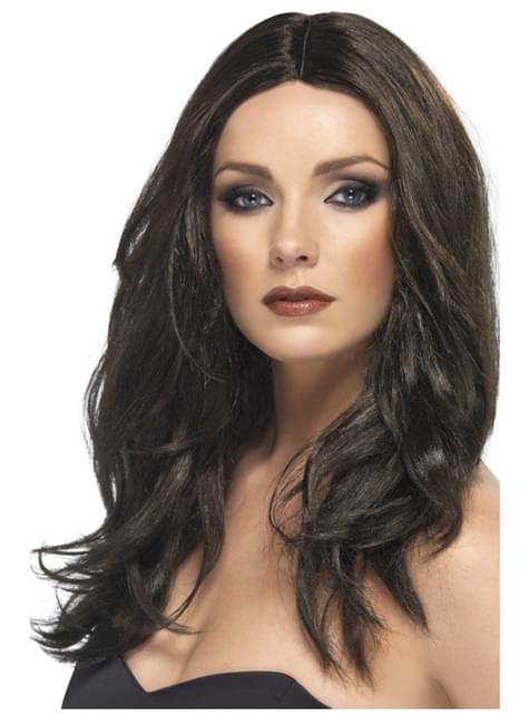 Peluca marrón oscuro para mujer - Smiffys | Funidelia
