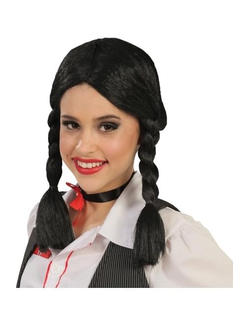 Peluca de trenzas negra - Guirca | Funidelia
