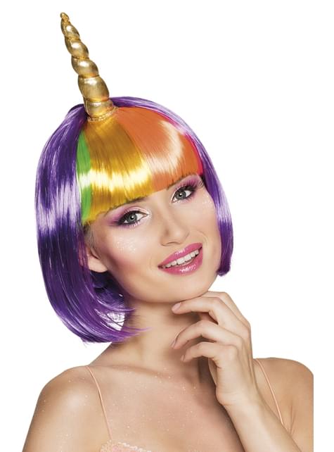 Peluca de unicornio morado para mujer - Boland | Funidelia