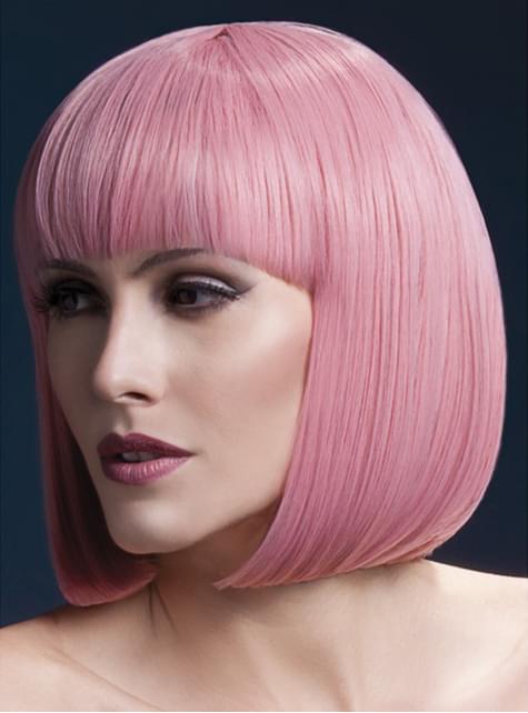 Peluca Elise rosa pastel