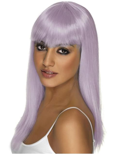Peluca Glamourama lila con flequillo