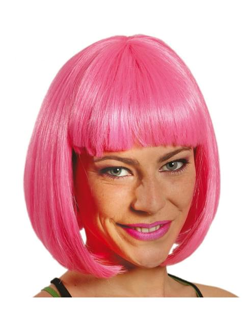Peluca media melena rosa - Guirca | Funidelia