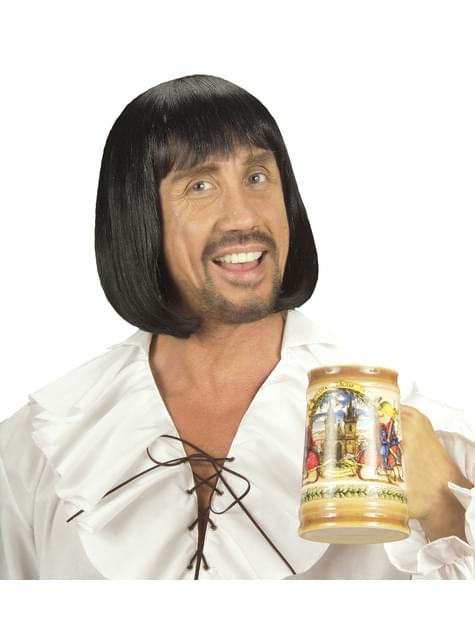 Peluca medieval morena para hombre - Widmann | Funidelia