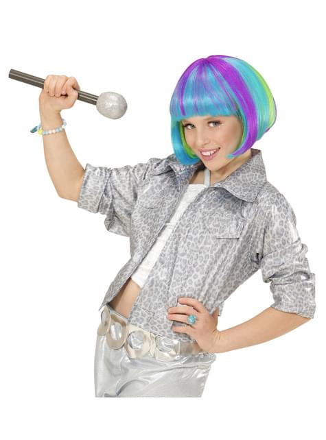 Peluca multicolor media melena para niña - Widmann | Funidelia