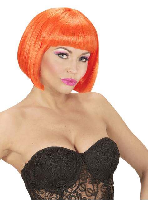 Peluca naranja brillante para mujer