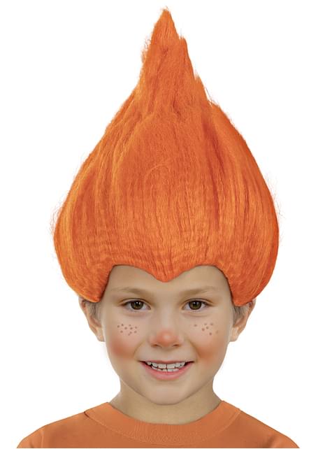 Peluca naranja Trolls para niños - Funiglobal | Funidelia