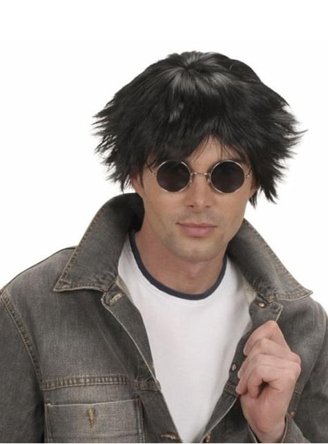 Peluca negra 60’s para hombre - Widmann | Funidelia