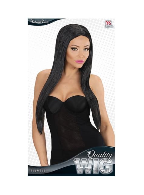 Peluca negra larga lisa para mujer - Widmann | Funidelia