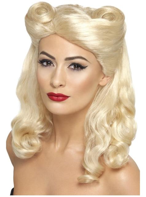 Peluca pin-up de los 40 rubia - Smiffys | Funidelia