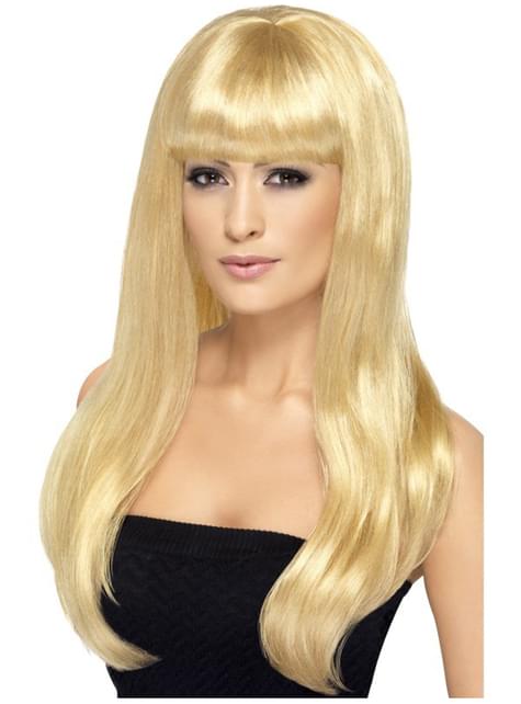 Peluca rubia con flequillo - Smiffys | Funidelia