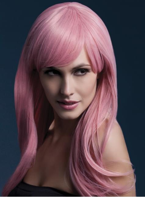 Peluca Sienna rosa neón