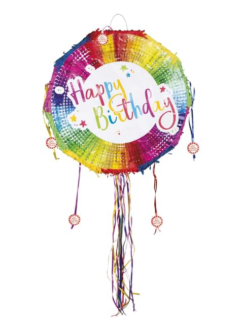 Piñata multicolor Happy Birthday - Boland | Funidelia