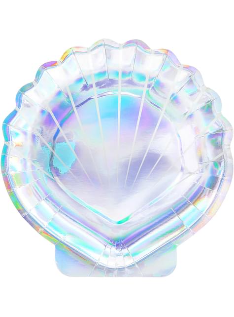 Platos con forma de concha iridiscente - Iridescent Mermaid