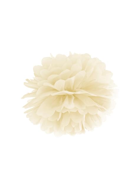 Pompón decorativo beige de 35 cm de papel