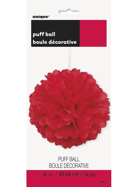 Pompón decorativo color rojo - Línea Colores Básicos - Unique | Funidelia