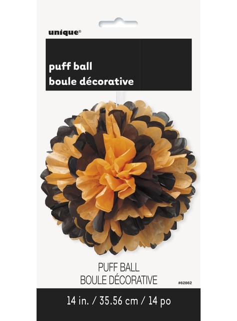 Pompón decorativo negro y naranja - Basic Halloween