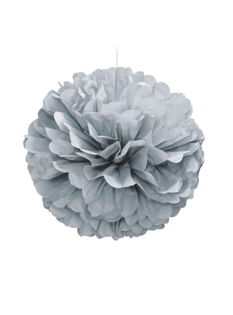Pompón decorativo plateado - Línea Colores Básicos - Unique | Funidelia