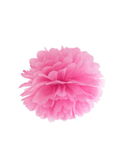 Pompón decorativo rosa de 25 cm de papel
