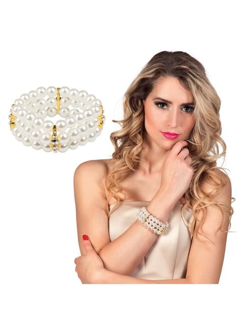 Pulsera de perlas blancas para mujer - Boland | Funidelia