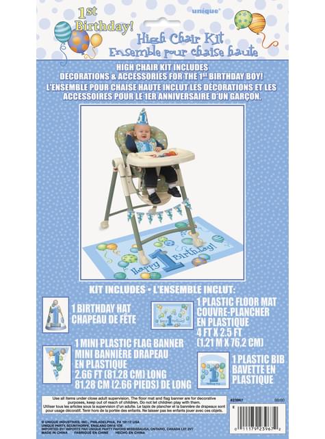 Set de 1º cumpleaños azul - Unique | Funidelia