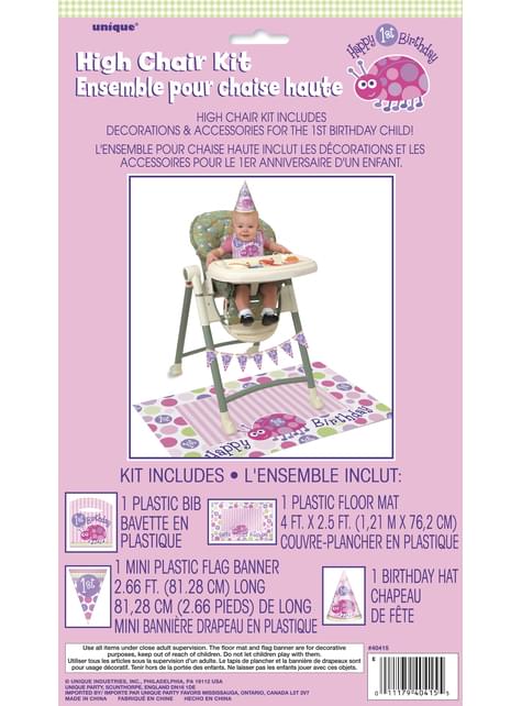 Set de 1º cumpleaños mariquita rosa - Unique | Funidelia