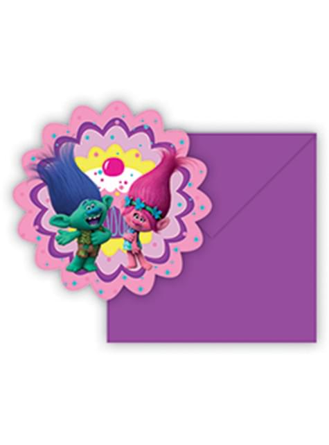 6 invitaciones Trolls - Procos | Funidelia